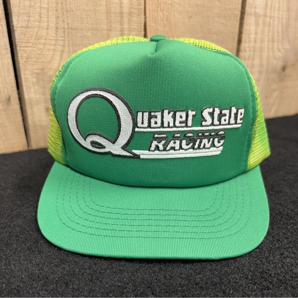 Vintage Quaker State Oil Racing Mesh Foam Trucker Hat/Cap NWOT
